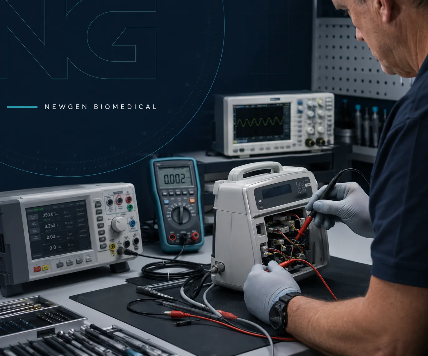NewGen Service Workshop: specialized tools and instrumentation on clinical grade technical benches